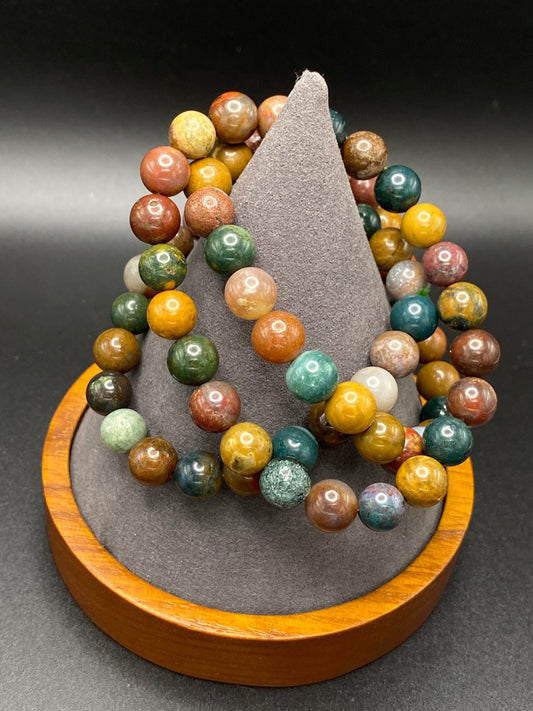 A+ Ocean Jasper 8mm Bracelet